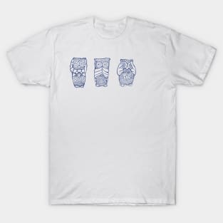 owl, hear see speak no evil T-Shirt